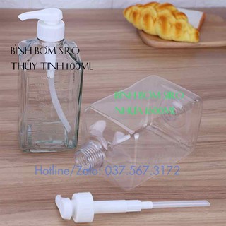 Bình bơm siro Thủy tinh, bình siro Nhựa có vòi định lượng 10ml - Có bán kèm thêm vòi Pb505