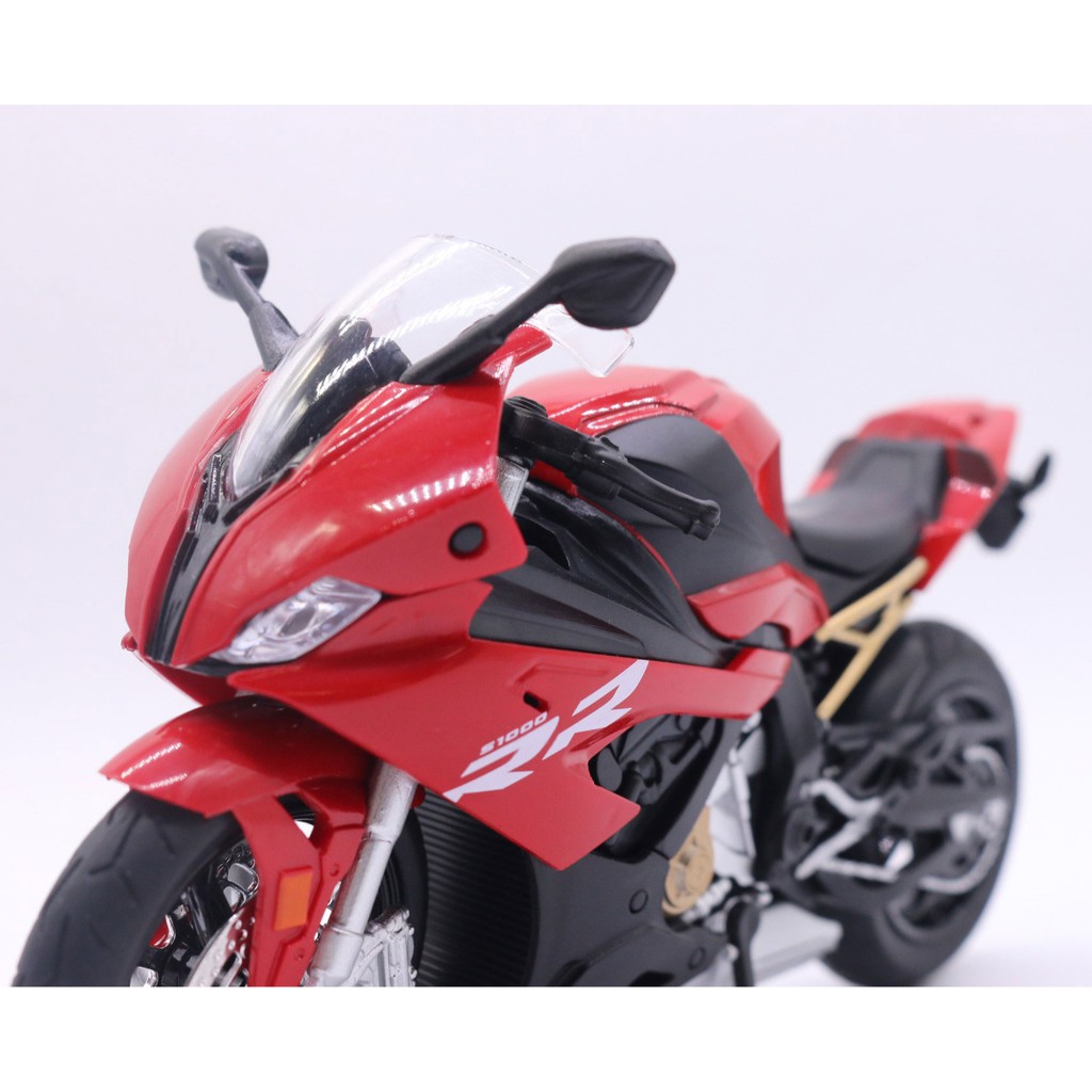 XE MÔ HÌNH MOTO 'Siêu cá mập' BMW S1000RR 2020 có ĐÈN, ÂM THANH | HUAYI MODEL tỷ lệ 1:12