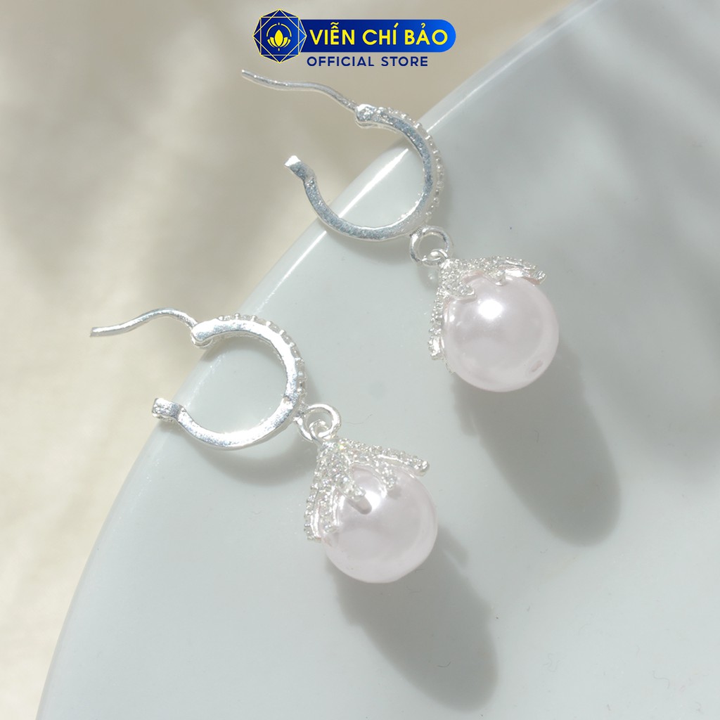 Bông tai bạc nữ nụ hoa hồng chất liệu bạc 925 thời trang phụ kiện trang sức Viễn Chí Bảo B400175