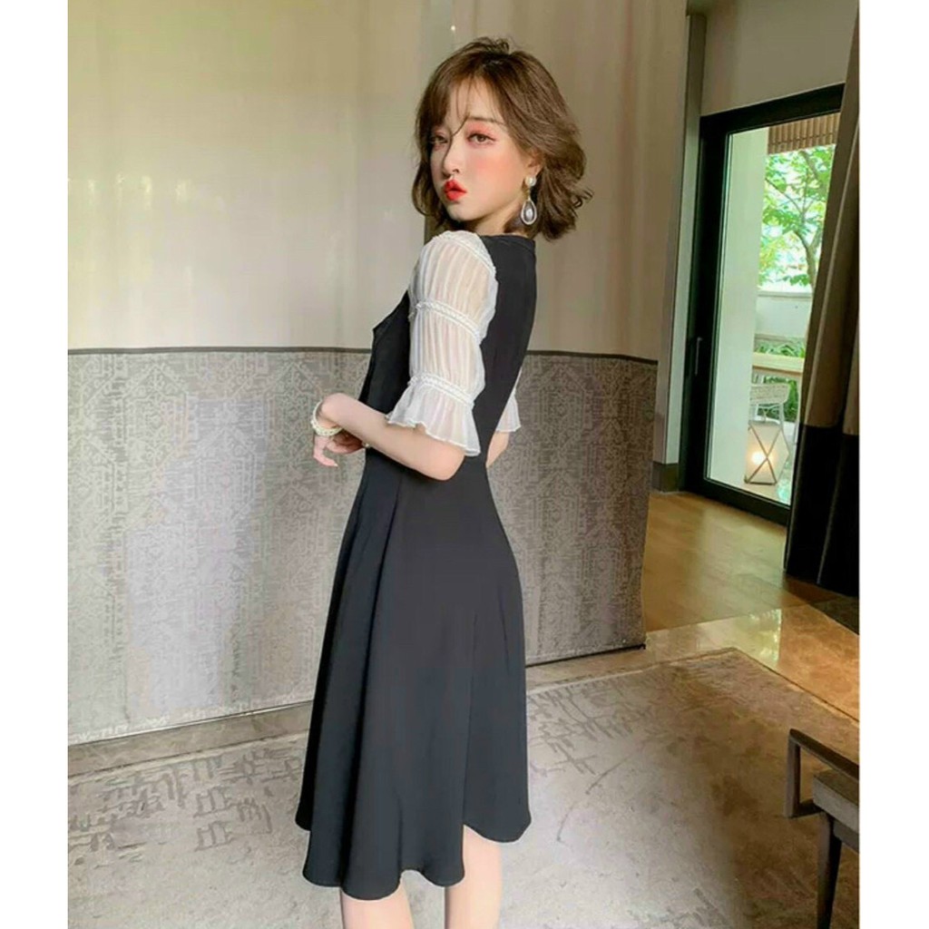 [Đầm Mới] Đầm Xòe Dự Tiệc Nơ Ngực Cao Cấp | BigBuy360 - bigbuy360.vn