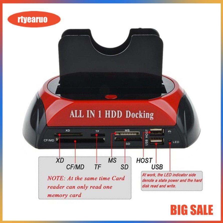 All in 1 HDD Docking 2.5"/3.5" Card Reader IDE SATA Dock Station OTB Function