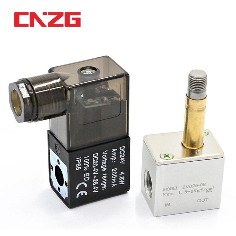  VAN ĐÓNG MỞ KHÍ NÉN 2V025 VAN THƯỜNG ĐÓNG CÓ CHÂN KẾT NỐI ỐNG HƠI 6 8 10 ĐIỆN 220V