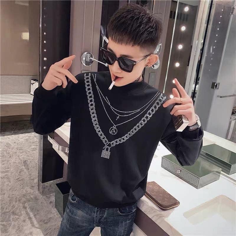 ÁO NỈ NAM IN VÒNG CỔ DÂY XÍCH