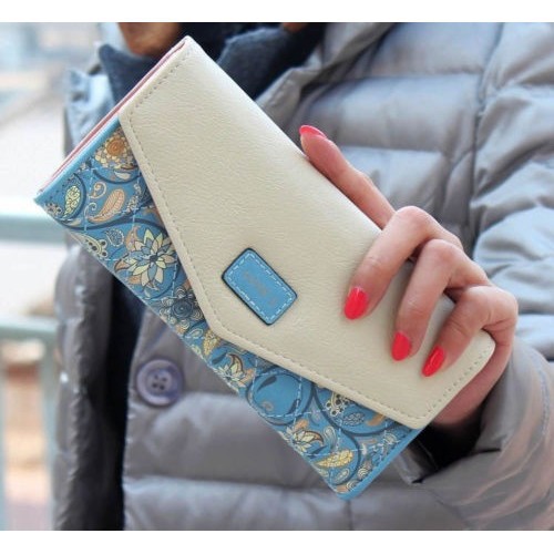 ☛☏❤New Women Leather Wallet Floral Purse Card Holder Mobile Bag long Zip Handbag