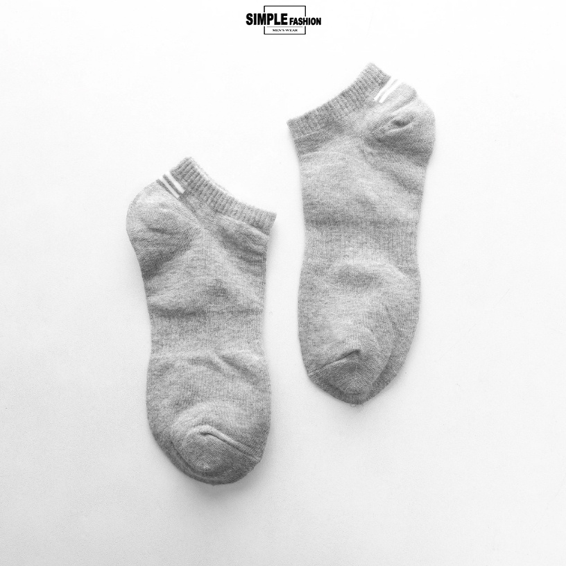Tất Trơn Unisex Cổ Ngắn Len Tăm SIMPLE Vintage Hàn Quốc 3 màu ( 1 Đôi )