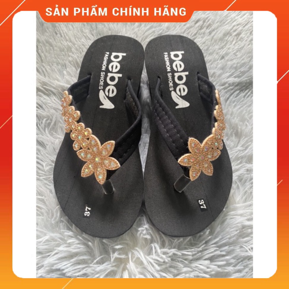 Dép kẹp nữ cao gót 5cm-7cm đính cườm bông mai hàng cao cấp