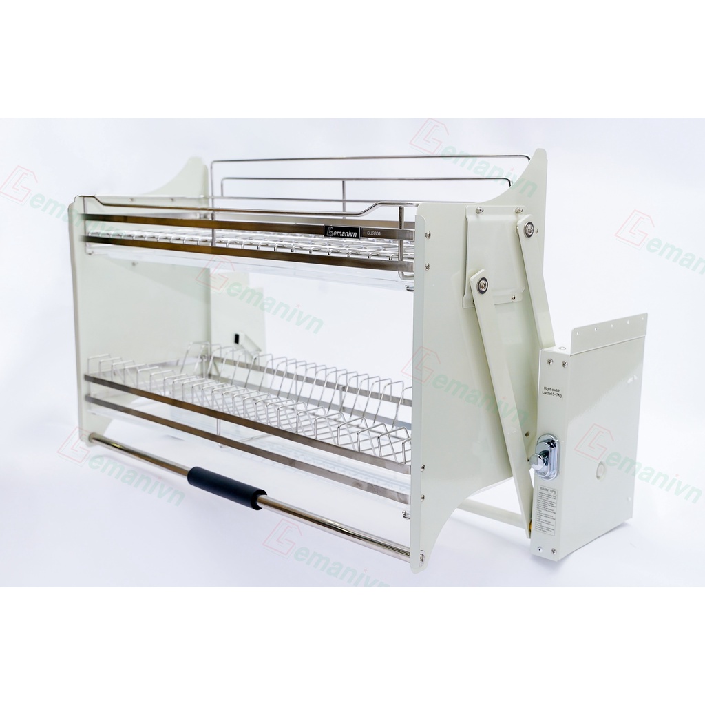 Giá để chén bát nâng hạ inox 304 cao cấp Kệ úp chén dĩa di động GEMANIVN inox 304