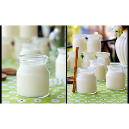 Hũ sữa chua thủy tinh 100ml kèm nắp , hũ pudding