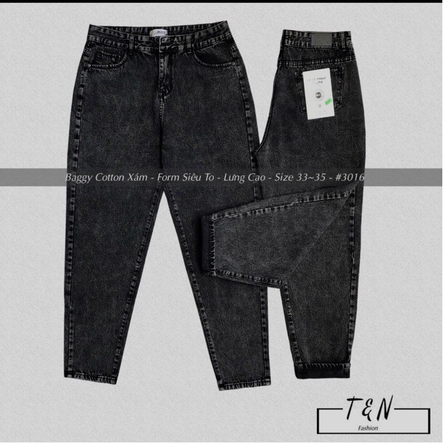 [Size Đại 30~35]Quần Baggy Jean Nam/Nữ - FORM TO DÀI - LƯNG CAO