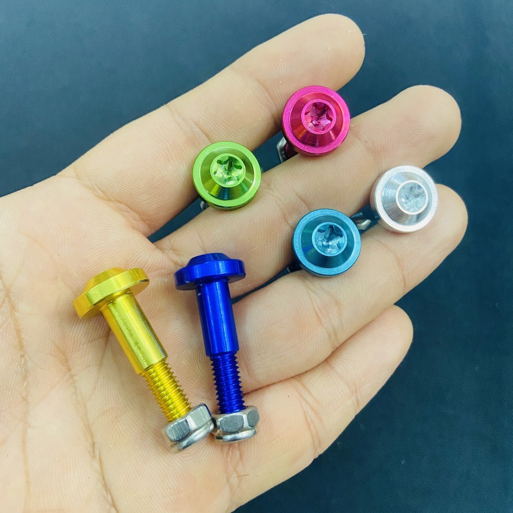 [ỐC KIỂU] ỐC KIỂU NHÔM CNC GẮN CỐT TAY THẮNG XE MÁY ĐỘ LÊN MÀU SẮC RỰC RỠ