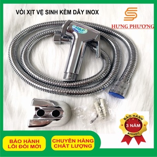 Vòi xịt vệ sinh kèm dây inox 1.2m và đế cài