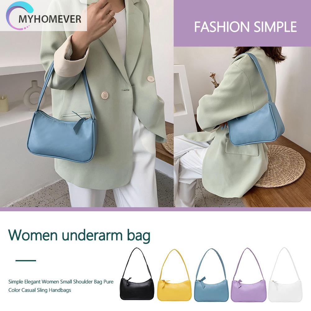 Túi Xách Da Pu Màu Trơn Phong Cách Thời Trang Cổ Điển Dành Cho Nữ