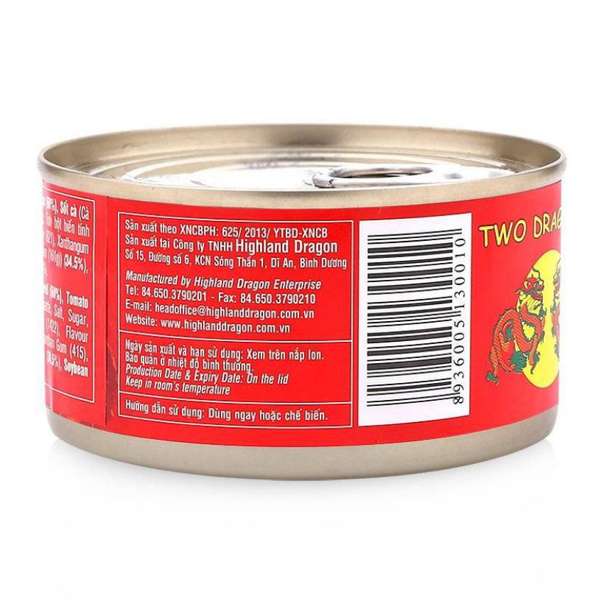 [COMBO 4 HỘP MIỄN SHIP] Cá hộp, Cá nục, Cá Trích, Cá mòi sốt cà chua 185g Two Dragon thơm ngon, đậm đà