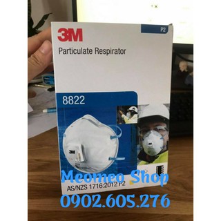 Khẩu trang N95 có van thở 3M 8822 chính hãng, lọc độc, lọc bụi mịn, viruss và vi khuẩn theo chuẩn FFP2