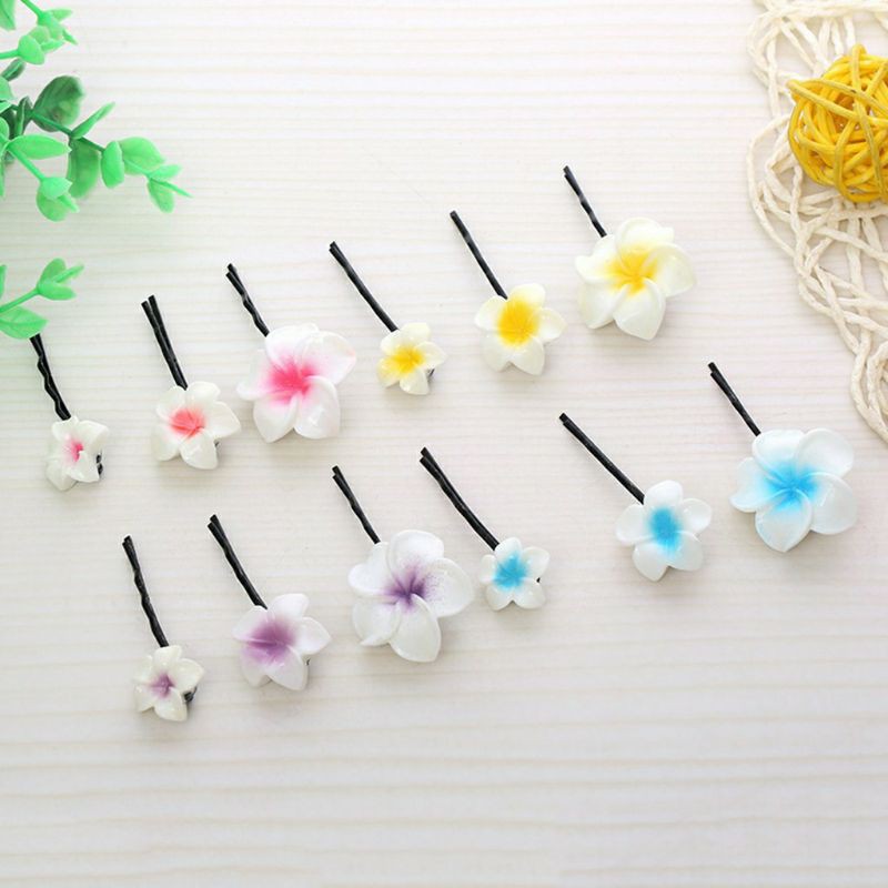 Sét 10 kẹp hoa cúc hoa sứ cho bé