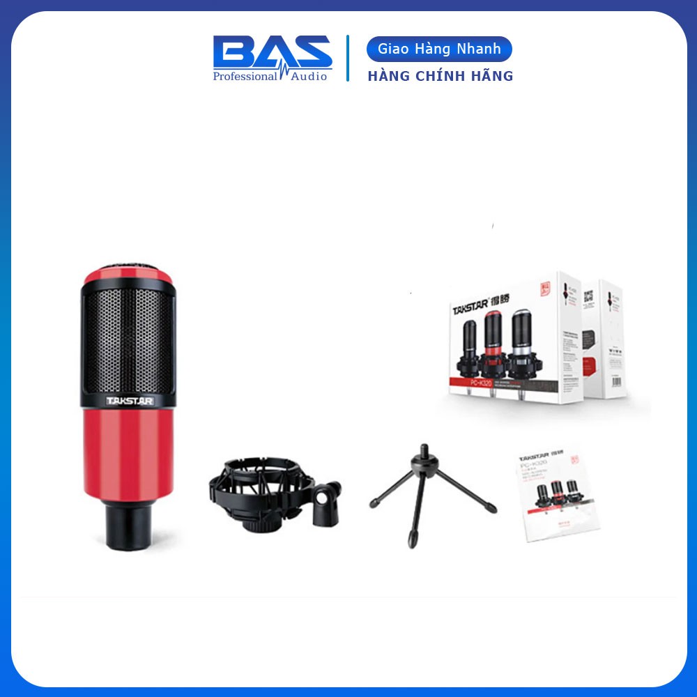 Micro thu âm Takstar PC K-320, mic livestream, mic hát karaoke chính hãng Takstar, bảo hành 12 tháng