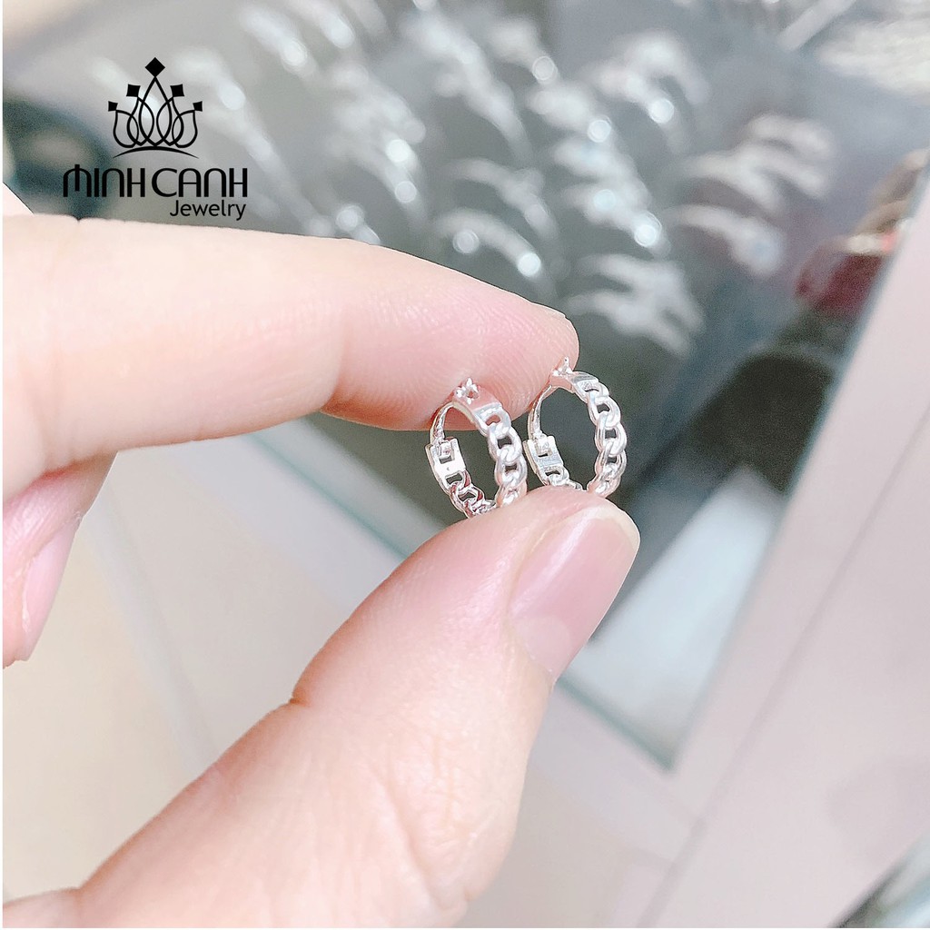 Khuyên Tai Vòng Xích Khóa Bấm - Minh Canh Jewelry