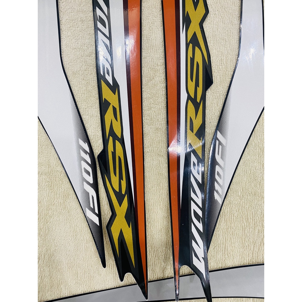 Bộ tem 3 lớp decal dán xe máy honda rsx 110 fi đời 2014 màu cam đen siêu đẹp