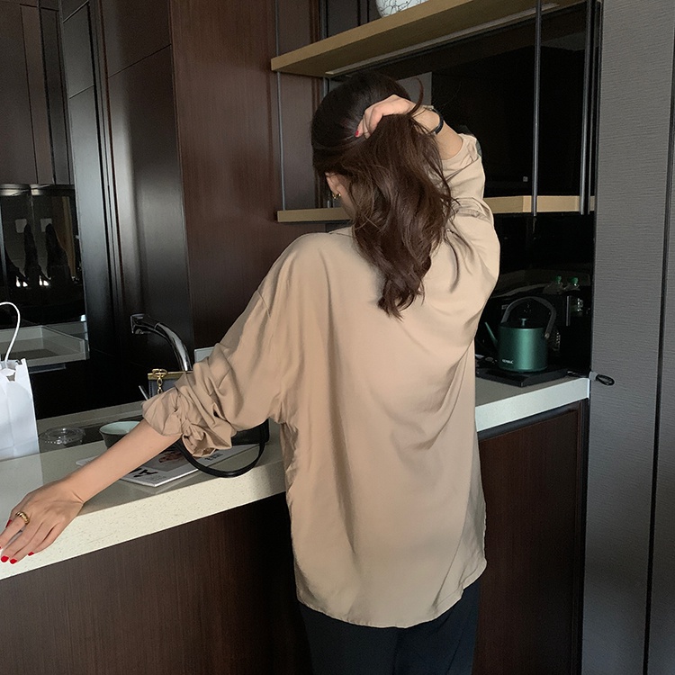 Áo Sơ Mi Dáng Rộng Màu Trơn Thời Trang 54335