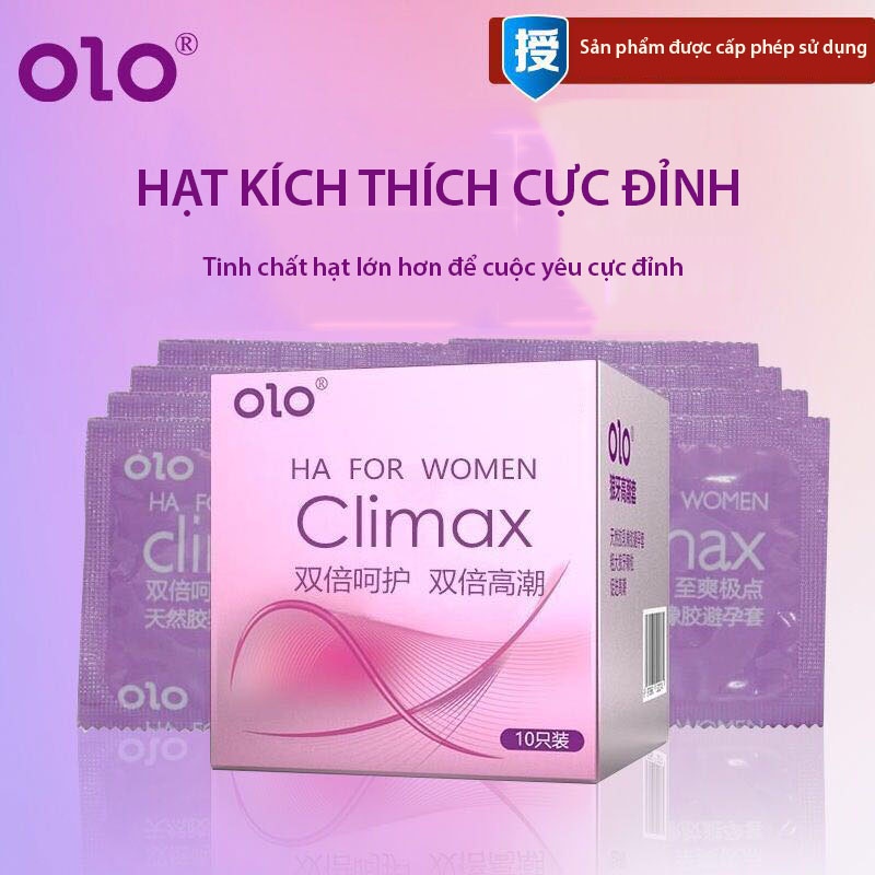 Bao cao su Olo 0.01 ZERO HA FOR MAN chính hãng, BCS siêu mỏng, cảm giác chân thật Hộp 3 10pcs Olo Official Store
