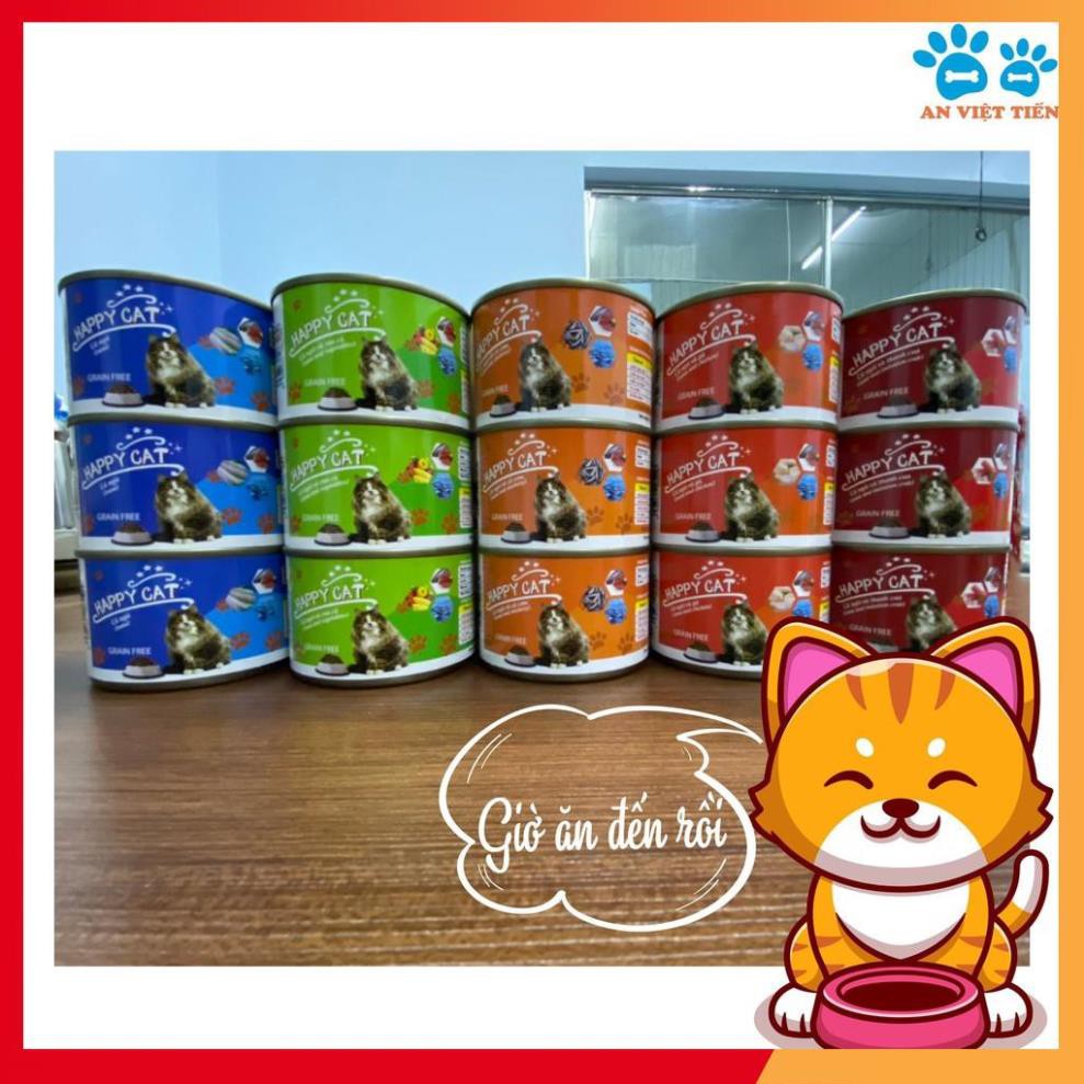 ⚡FREESHIP⚡ Pate lon cho mèo Happy Cat 160g, thức ăn tăng cân mập mèo lớn mèo con nhỏ POM'S HOUSE