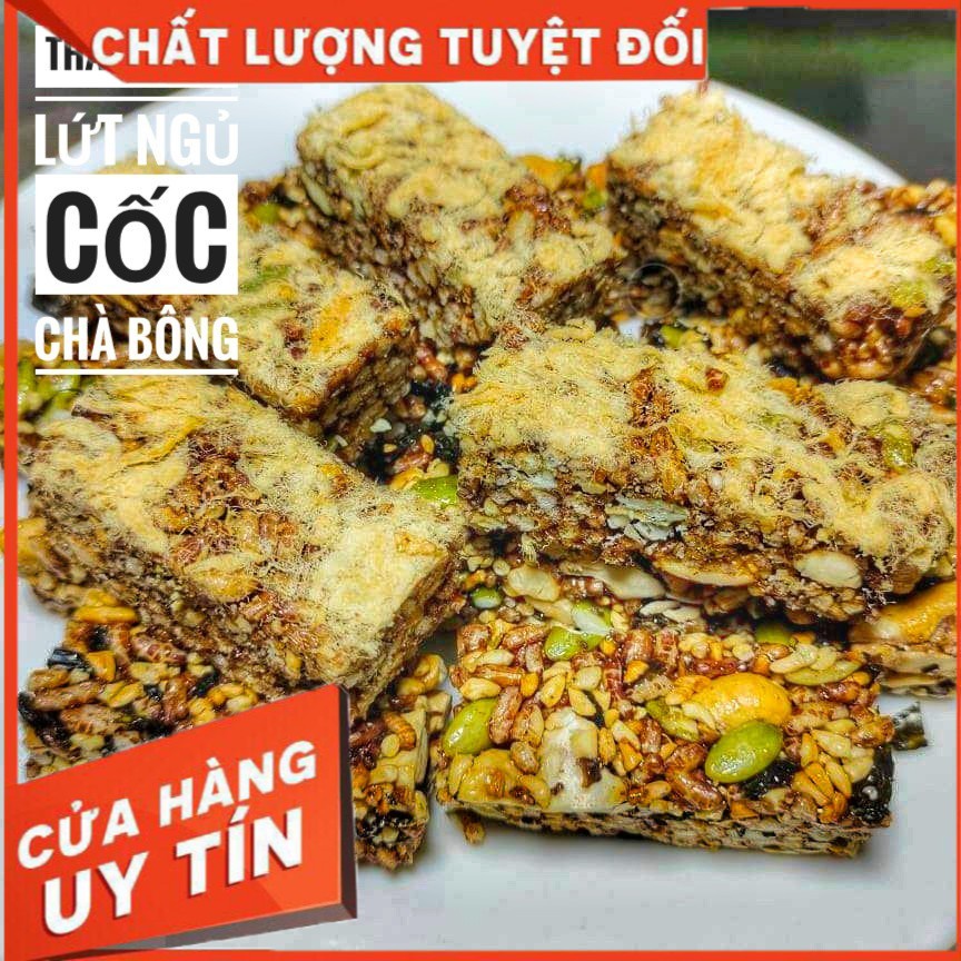 Thanh Gạo Lứt Ngủ Cốc Chà Bông Túi 500Gr (Hút Chân Không) - Thanh Gạo Lứt Chà Bông Mix Hạt Dinh Dưỡng