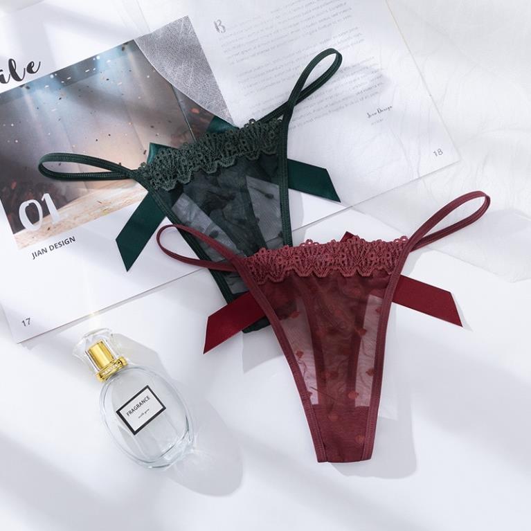 Quần Lót Nữ Softie ❤️ Lọt Khe Ren Xuyên Thấu Dây Mảnh Đính Nơ To Quyến Rũ 8065