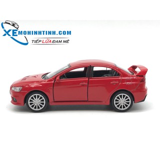 HỘP XE MÔ HÌNH Mitsubishi Lancer Evolution WELLY 1:36 (Đỏ)