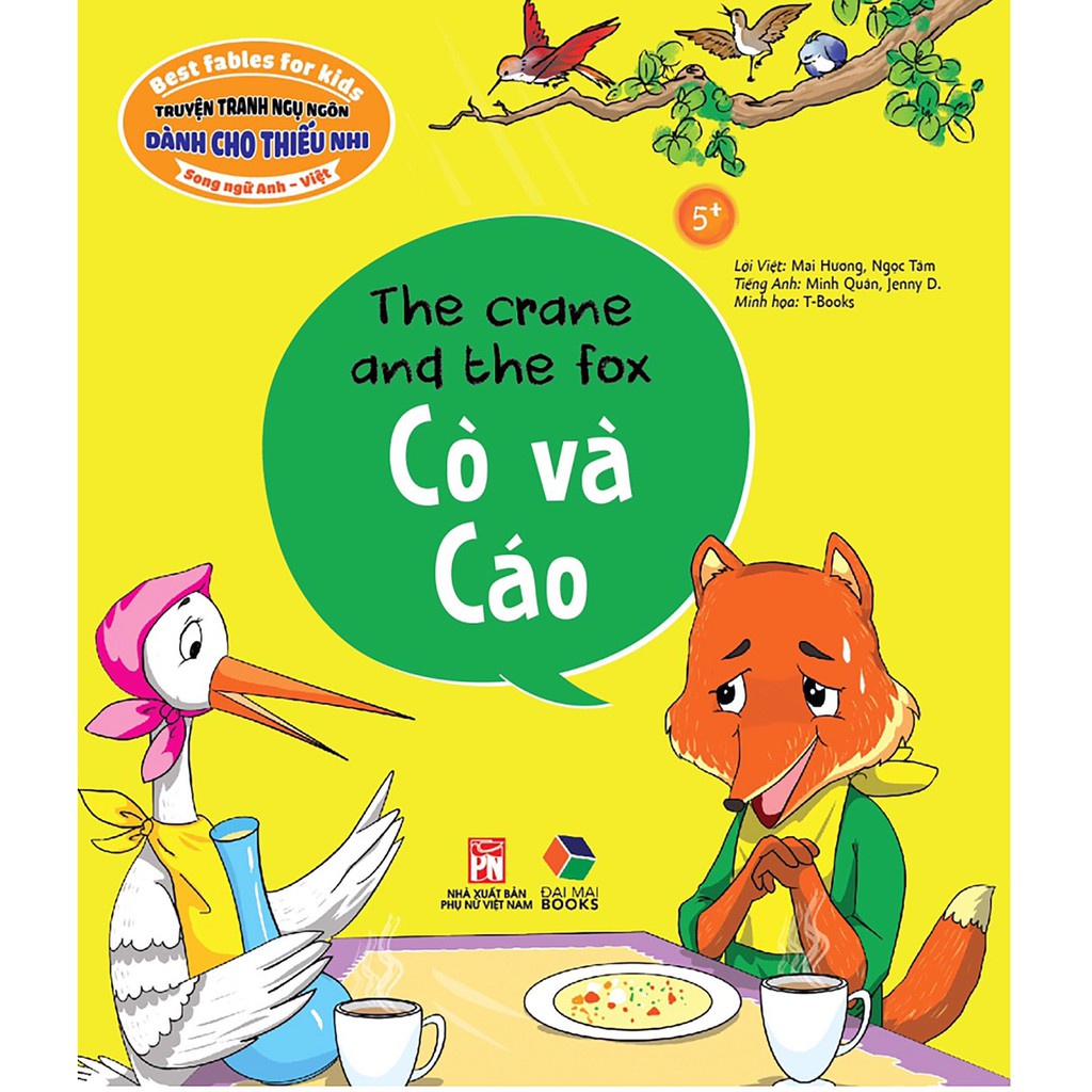Sách - Truyện trang ngụ ngôn dành cho thiếu nhi song ngữ anh việt : Cò và Cáo