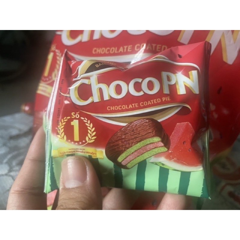 Bánh chocopie Bông Lan Phủ socola hương dưa hấu bịch x 12 cái