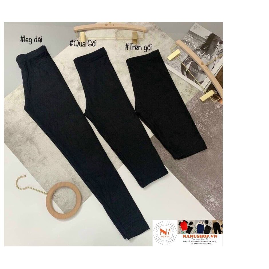 Quần Legging Thái Nữ - Màu Đen, ❤ ❤ 3 kích cỡ Đùi, Ngố, Dài, Chất thun co giãn 4 chiều