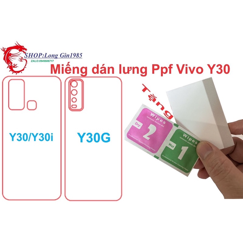 Vivo Y30/Y30i,Y30G miếng dán Ppf mặt sau bảo vệ tốt chống va đập mạnh