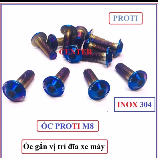 Ốc đĩa Proti 8 ly gắn đĩa xe máy và một số vị trí