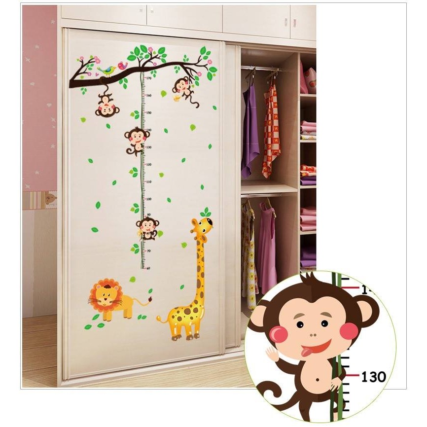 decal dán tường đo chiều cao khỉ | BigBuy360 - bigbuy360.vn