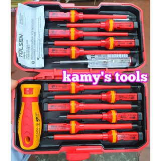 Bộ tua vít cách điện tolsen 38016 bộ 13 món
