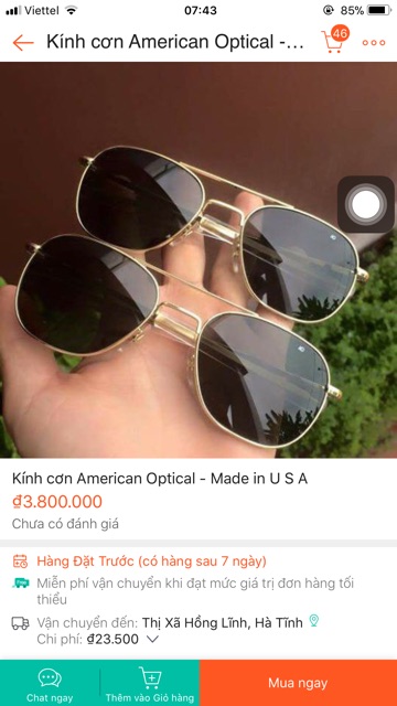 Kính cơn American Optical made in U S A hàng siêu cấp