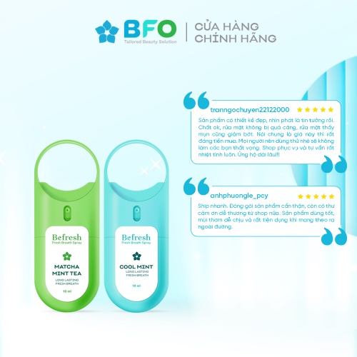 Xịt thơm miệng Befresh cho hơi thở thơm mát chỉ trong 3 giây