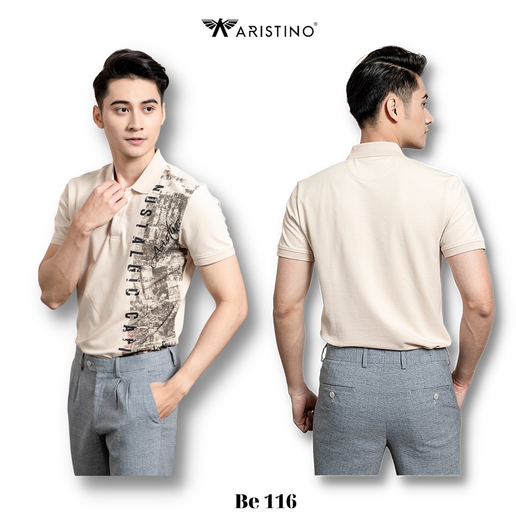 Áo Polo, Thun Nam ARISTINO Cao Cấp, Có Cổ, In Khắc Họa Phố Cổ Hà Nội - APS064S1