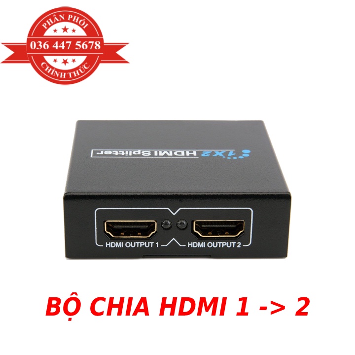 Bộ Chia HDMI 1 Ra 2 – HDMI Splitter 1x2 - Chia Cổng Ra 2 Màn Hình TV, Máy Chiếu