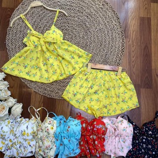 Set bộ ngủ 2 dây voan lụa cao cấp