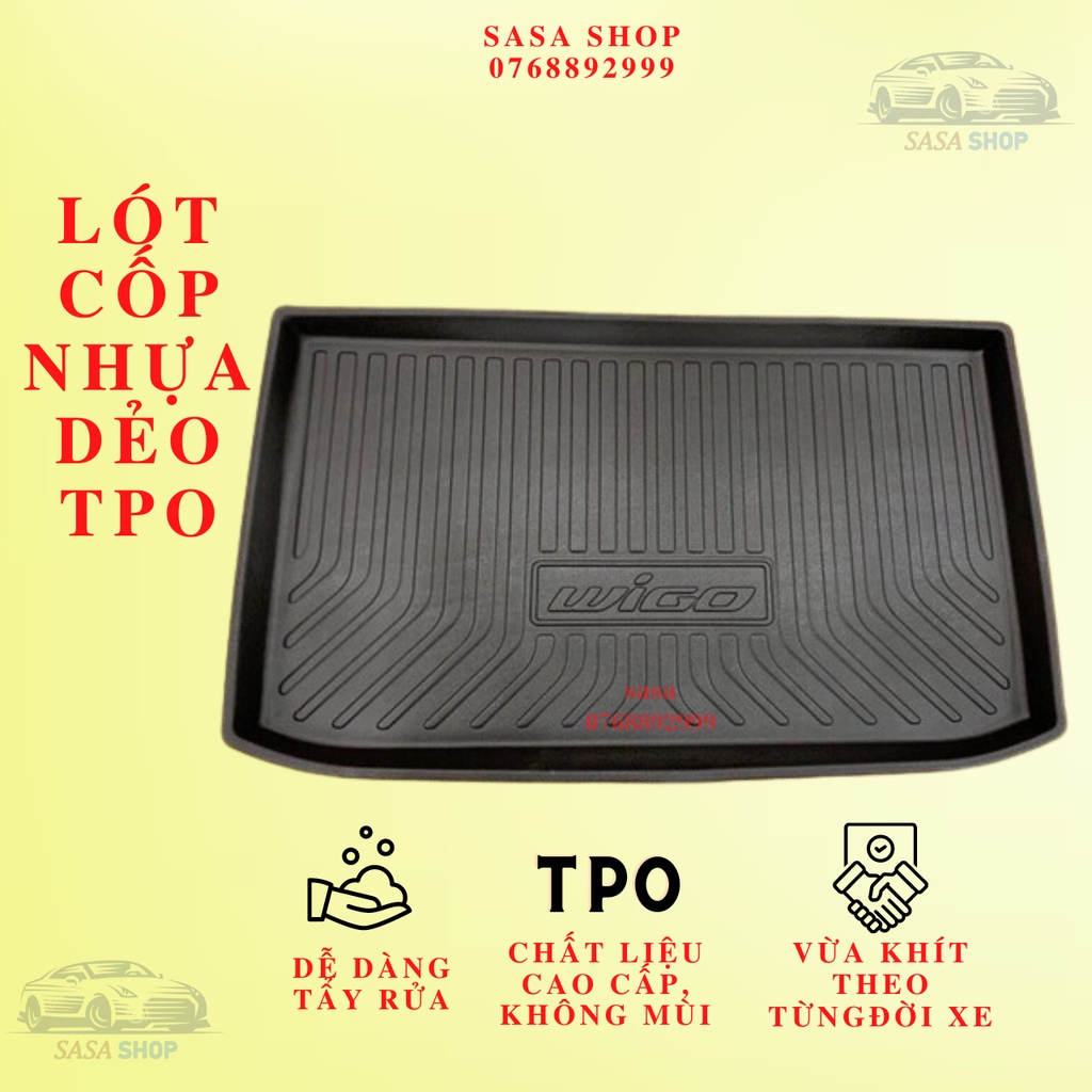 Lót cốp xe WIGO Toyota nhựa TPO cao cấp