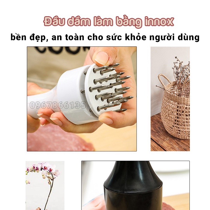 Cây dầm thịt cầm tay – Dụng cụ dầm thịt làm mềm thịt