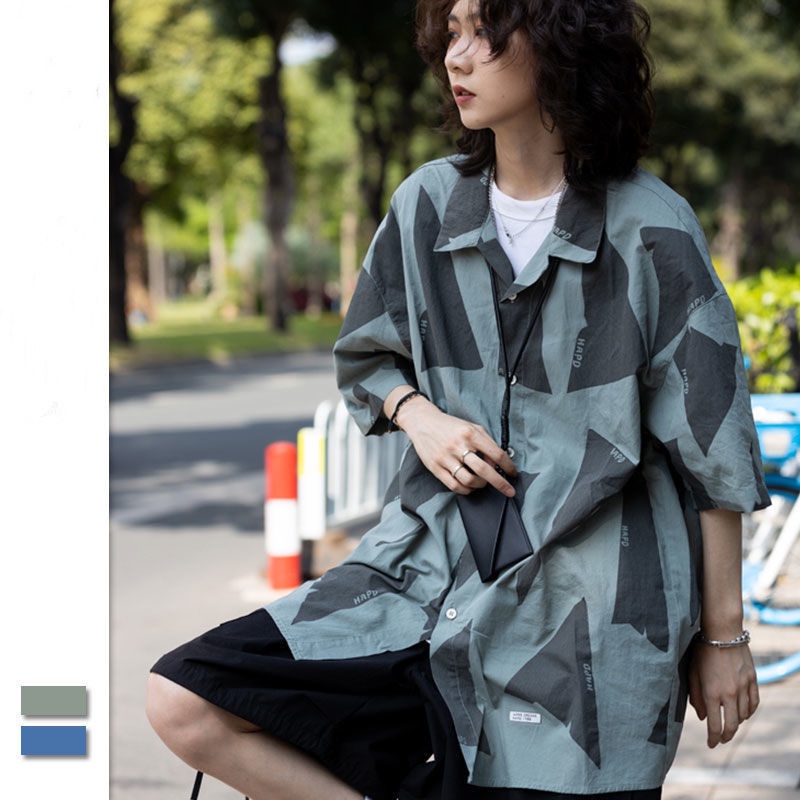 Áo Sơ Mi Ngắn Tay Dáng Rộng In Họa Tiết Thời Trang Mùa Hè Dành Cho Nam Và Nữ