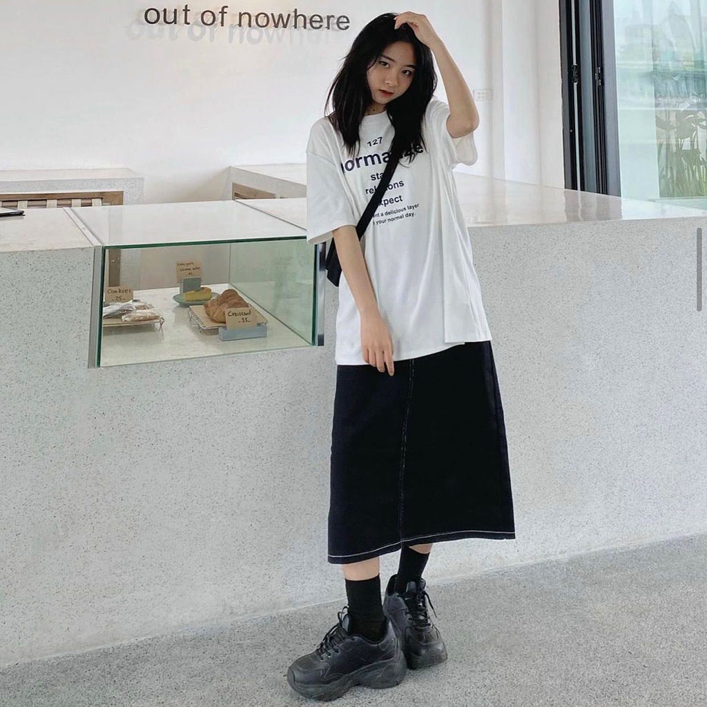 Chân Váy Chữ A Dài Lưng Cao Nữ Kaki Dày Mềm Ulzzang Chân Váy Cạp Cao Kiểu Dáng Dài Qua Gối Lửng Leevin Store