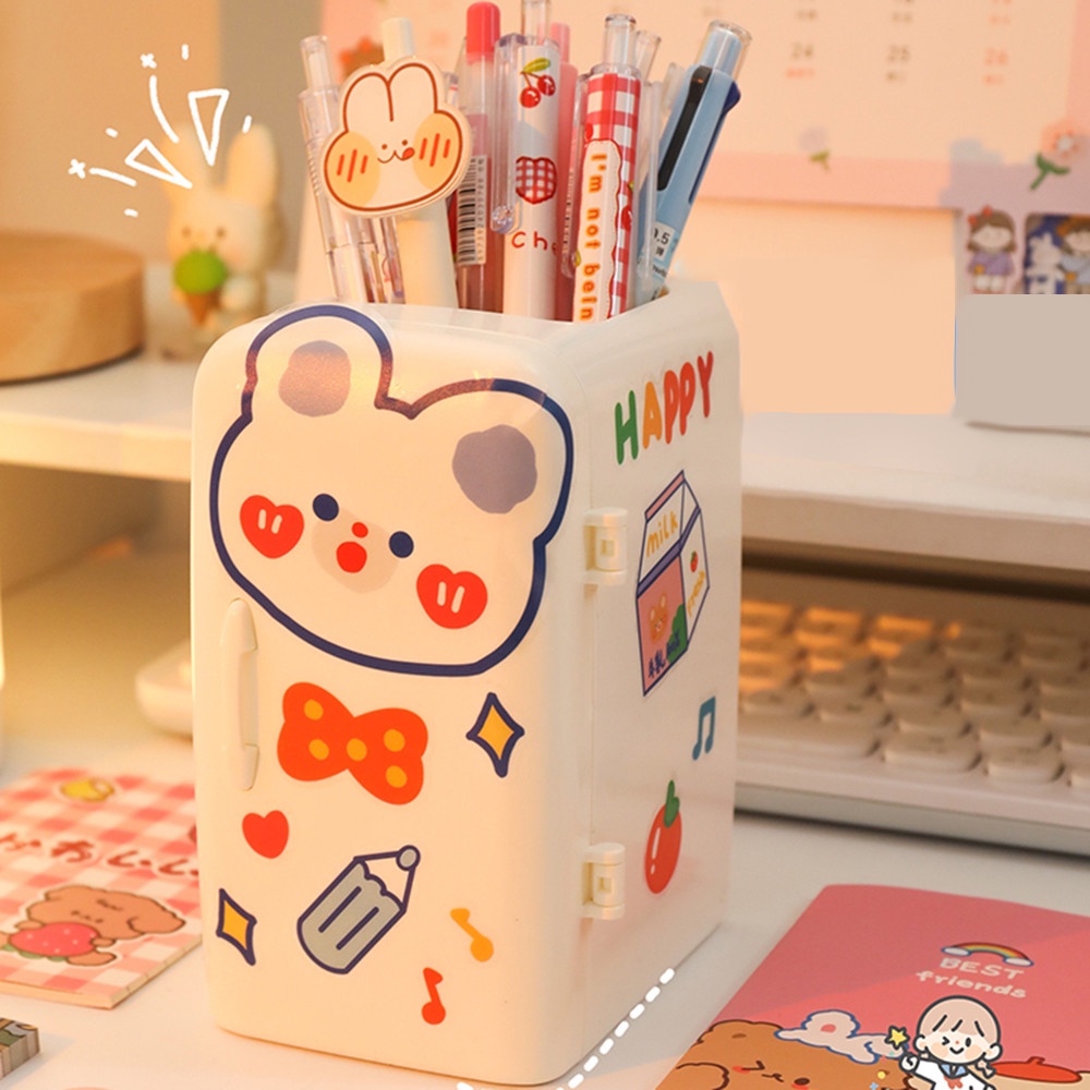 hộp đựng bút cỡ lớn đa năng hình tủ lạnh sáng tạo giá đỡ