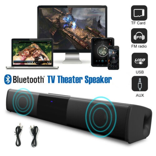 BS-28A Wireless Bluetooth Speakers 10W Soundbar Home Theater Sound Bar AUX IN USB TF Card Music Playback FM Radio USB Rechargeable