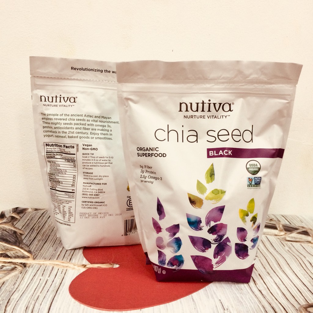 HẠT CHIA NUTIVA ORGANIC CHIA SEED CỦA MỸ 907G