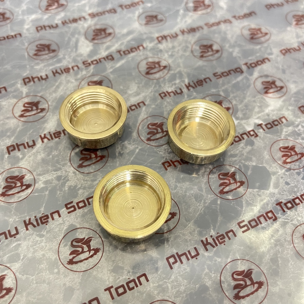 [BỊT REN 21 &amp; 27] Nút đầu bịt ren trong ngặn chặn dòng chảy &amp; khí nén ren BSP - Đồng đúc (Brass pipe plug cap female)