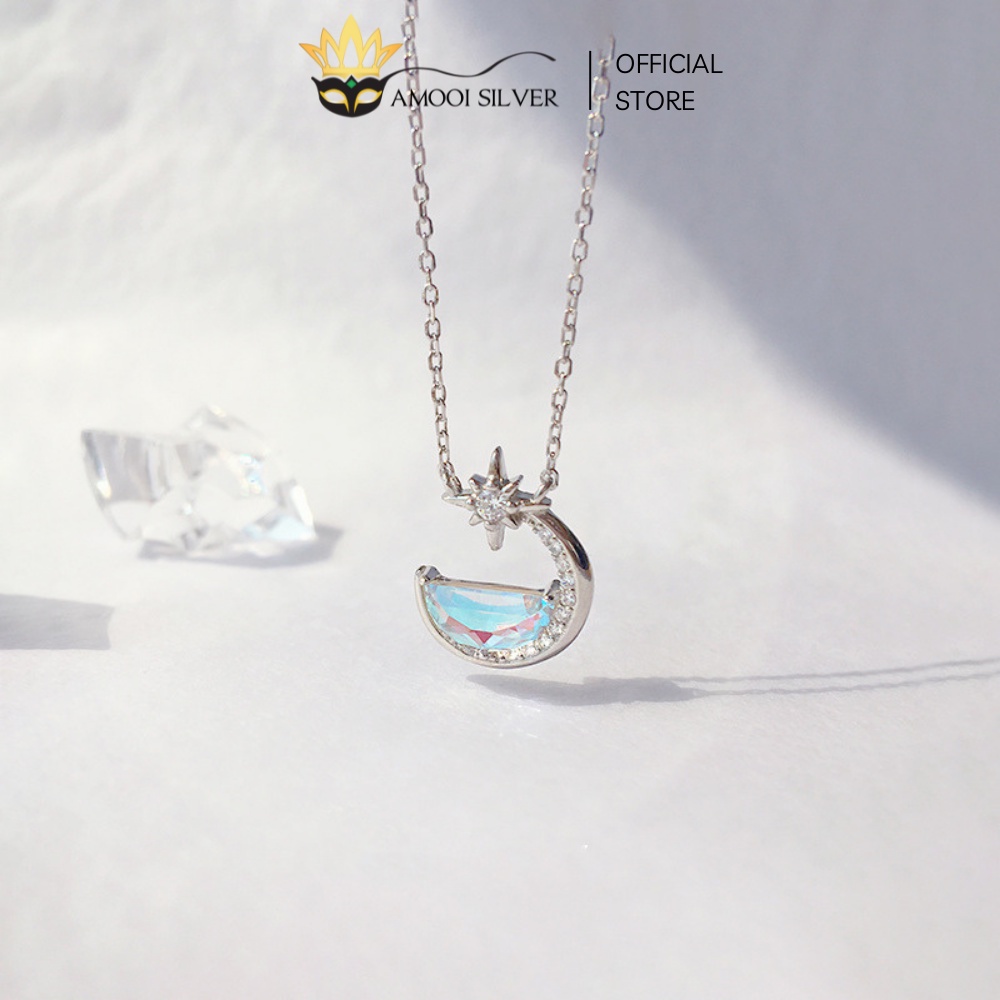 Dây chuyền bạc S925 mặt trăng xà cừ - Amooi Silver AD118