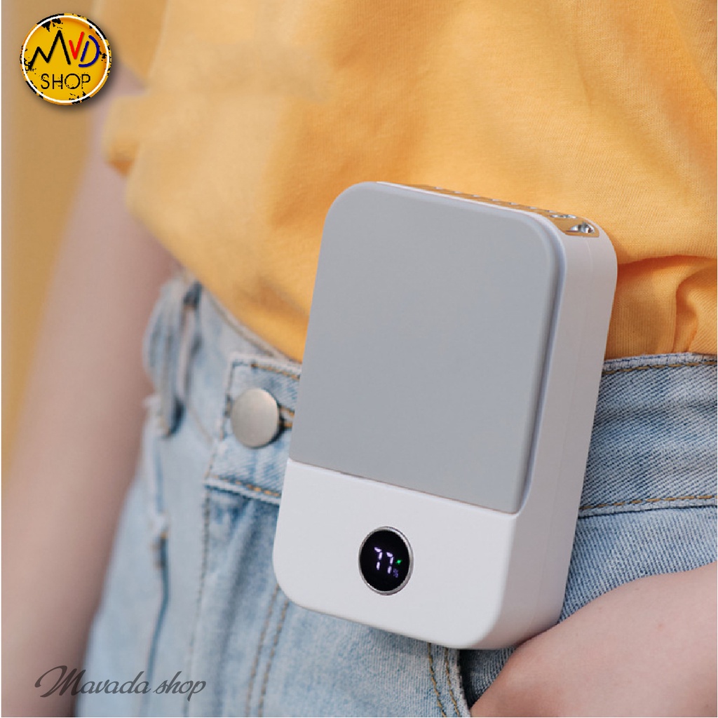 Quạt Đeo Cổ Mini tích điện để bàn, màn hình LED, pin trâu sử dụng 8 tiếng